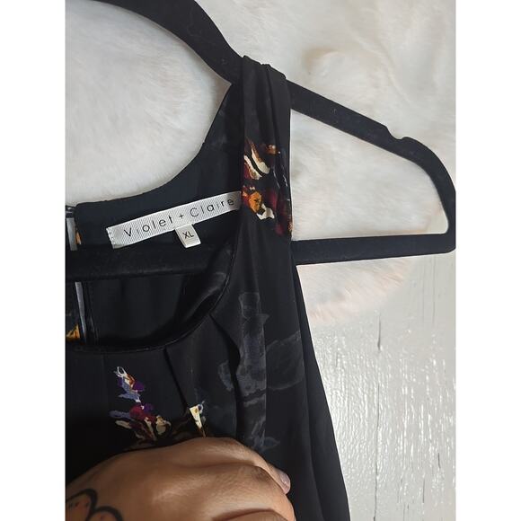 Violet + Claire Plus XL Blouse Blue Floral Chiffon Work Office Business Winter - Picture 3 of 7